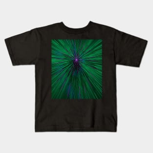 A colorful hyperdrive explosion - green with purple highlights version Kids T-Shirt